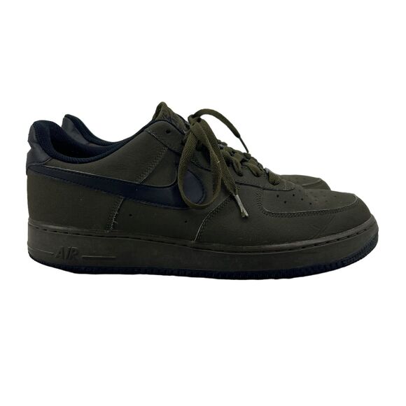 Nike Mens 11 Air Force One Dark Loden Black Low Sneaker Athletic Shoe 488298-312 - Picture 1 of 11